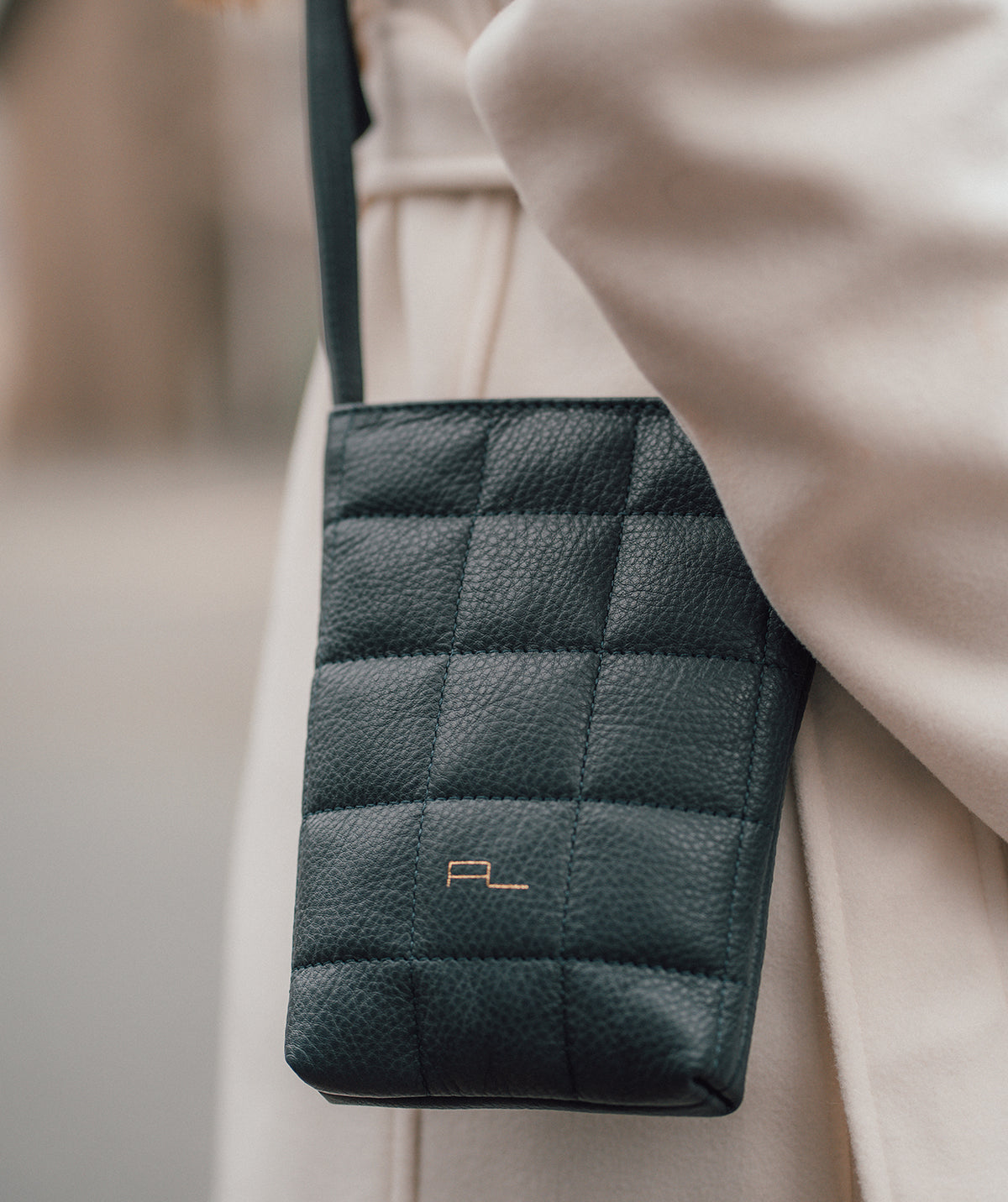 'Elouise' Navy Nappa Leather Cross Body Phone Bag