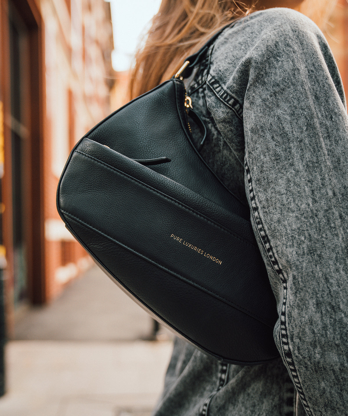 'Emma' Black Nappa Leather Grab Bag