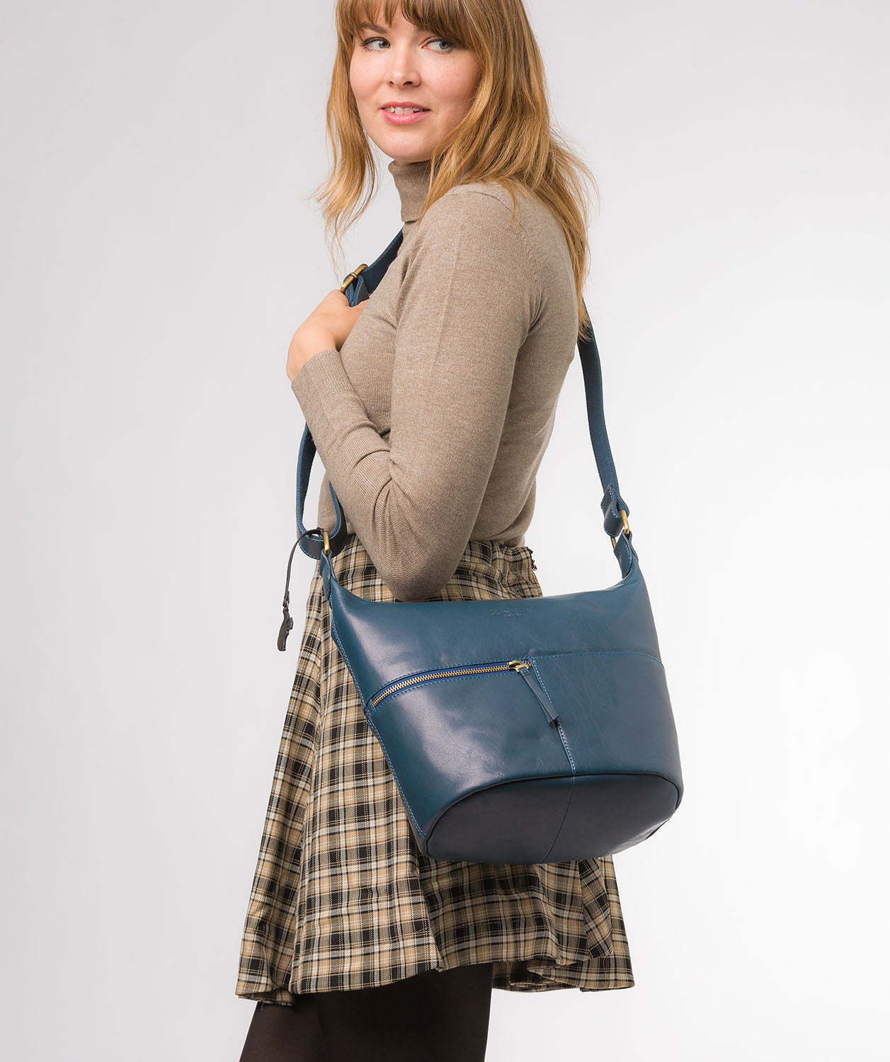 Conkca London Originals Collection #product-type#: 'Kristin' Snorkel Blue Leather Shoulder Bag