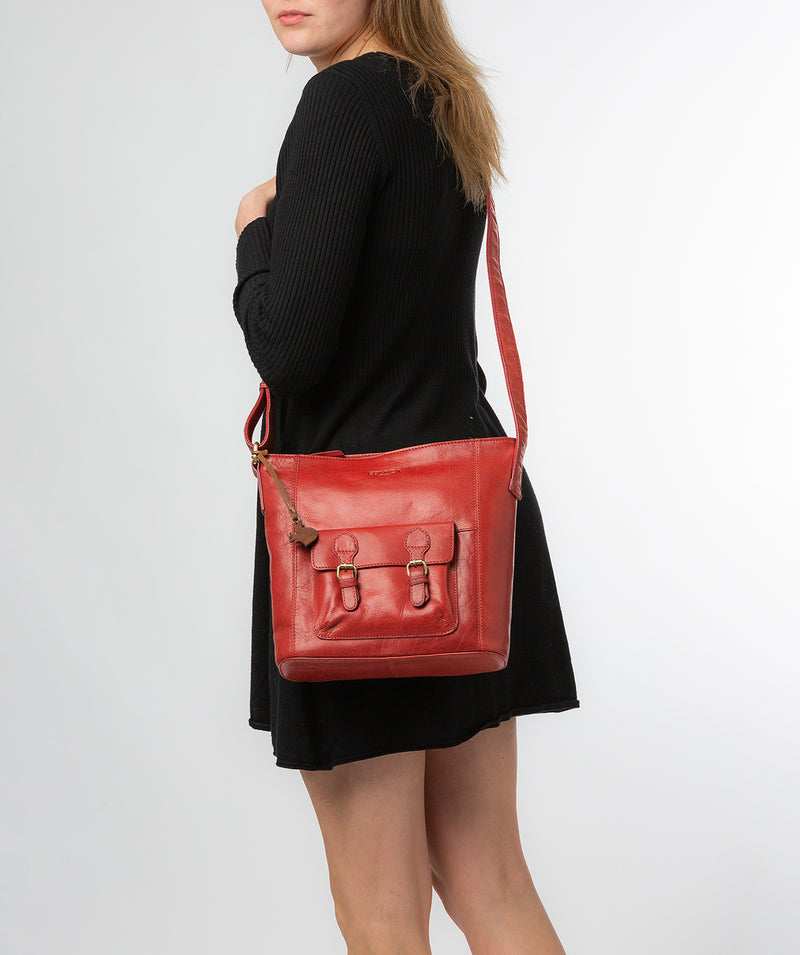 Conkca London Originals Collection #product-type#: 'Robyn' Chilli Pepper Leather Shoulder Bag