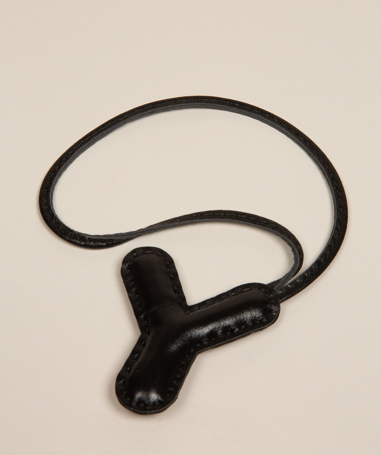 Black Leather Letter Charm