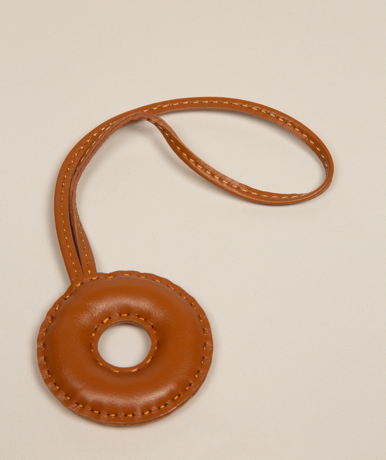 Tan Leather Letter Charm