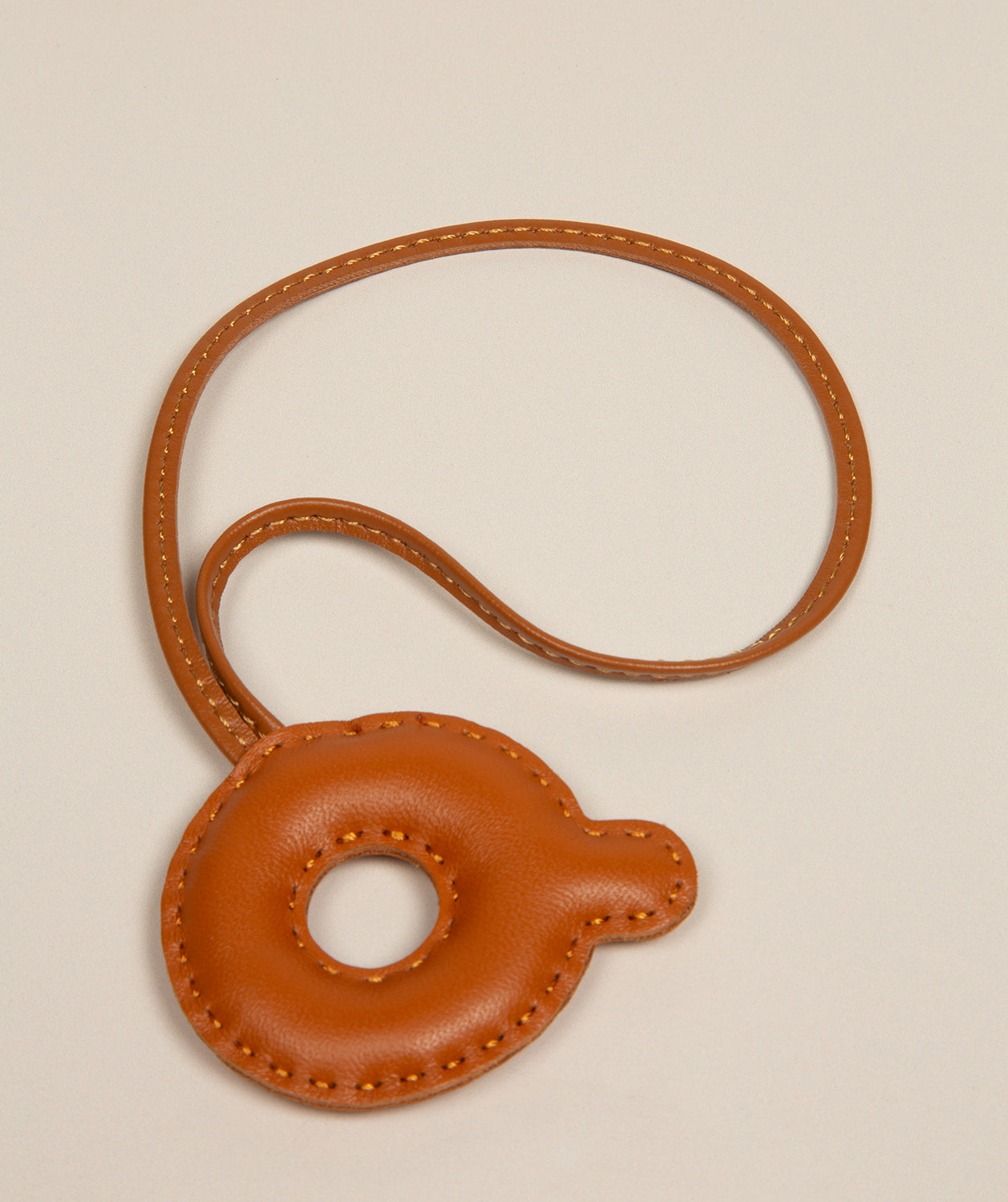 Tan Leather Letter Charm