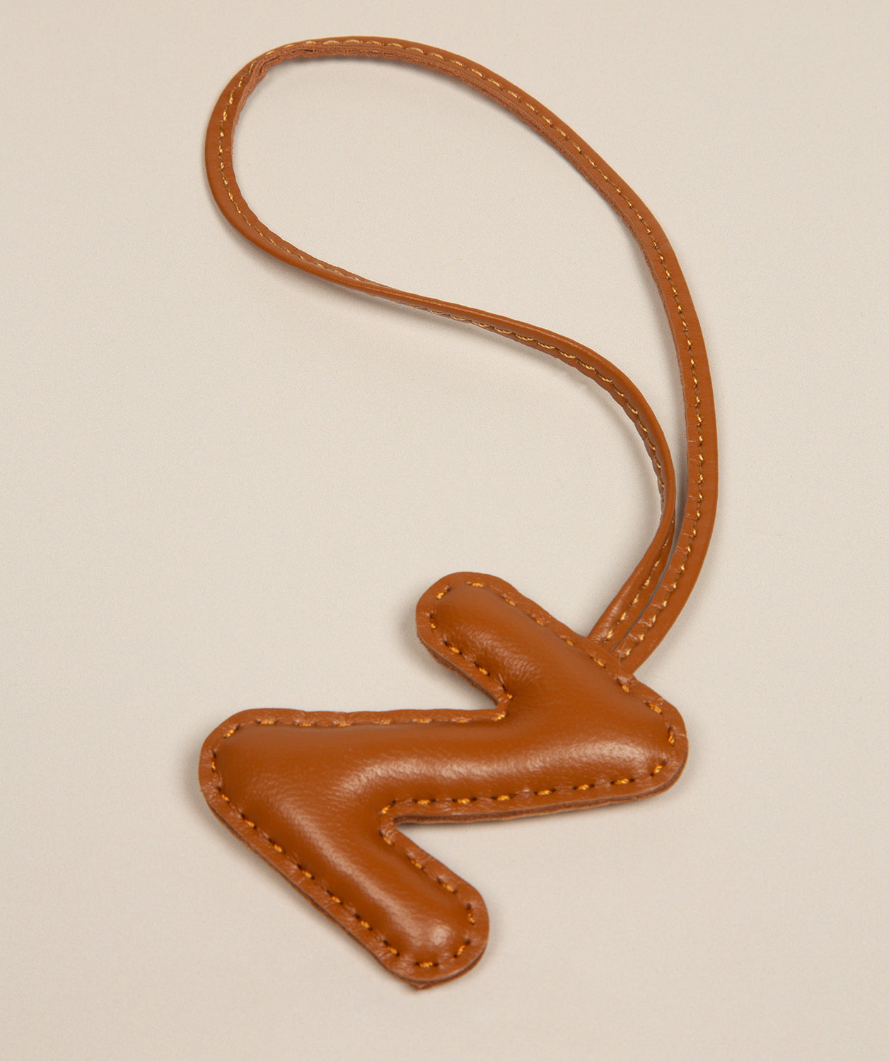 Tan Leather Letter Charm