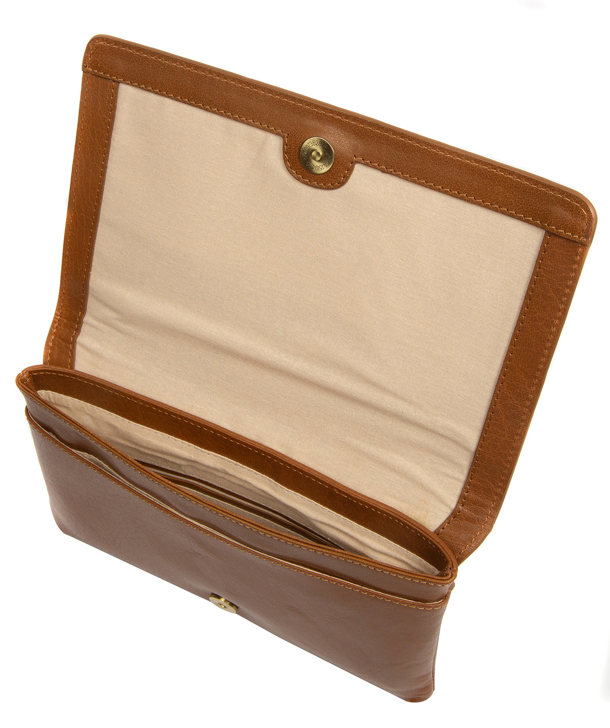 'Cherish' Dark Tan Leather Clutch Bag