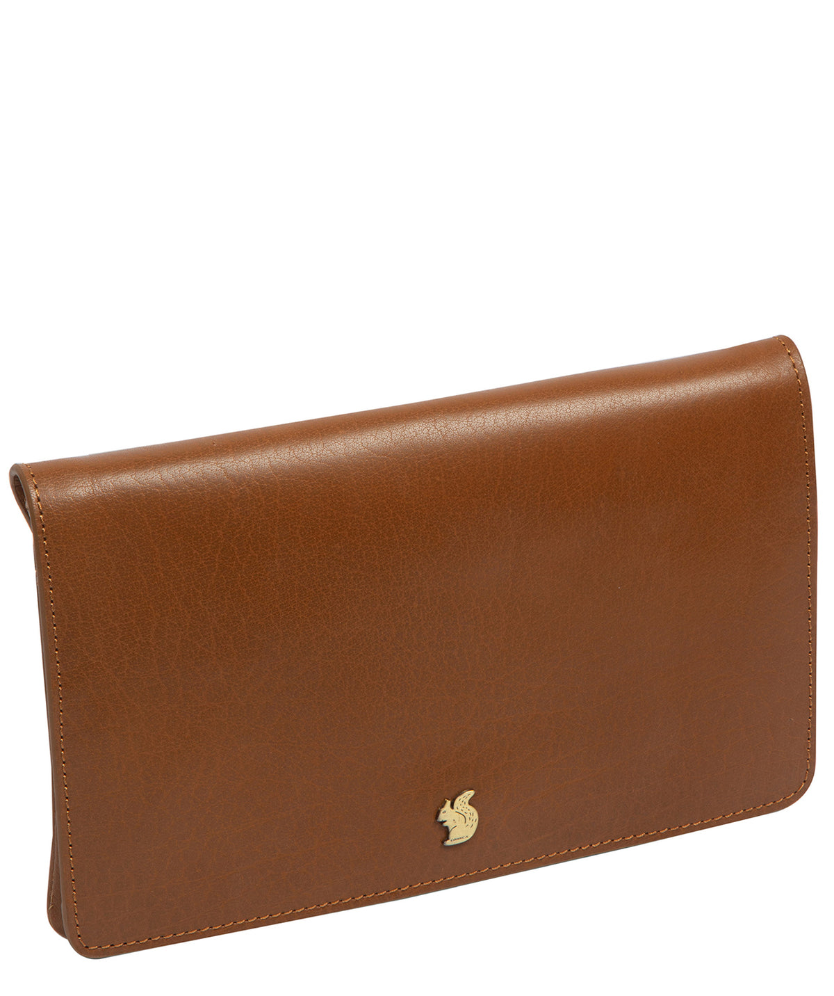 'Cherish' Dark Tan Leather Clutch Bag