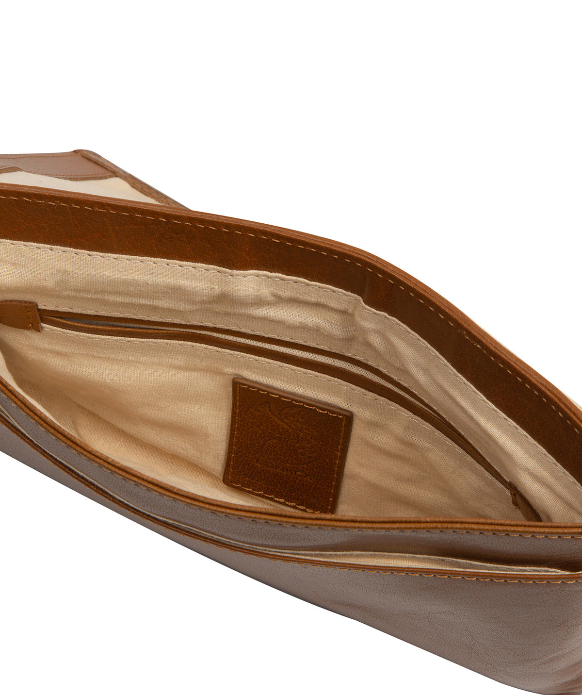 'Cherish' Dark Tan Leather Clutch Bag
