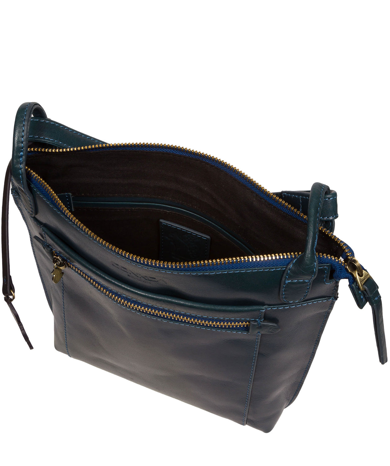 Conkca London Originals Collection Bags: 'Rego' Snorkel Blue Leather Cross Body Bag