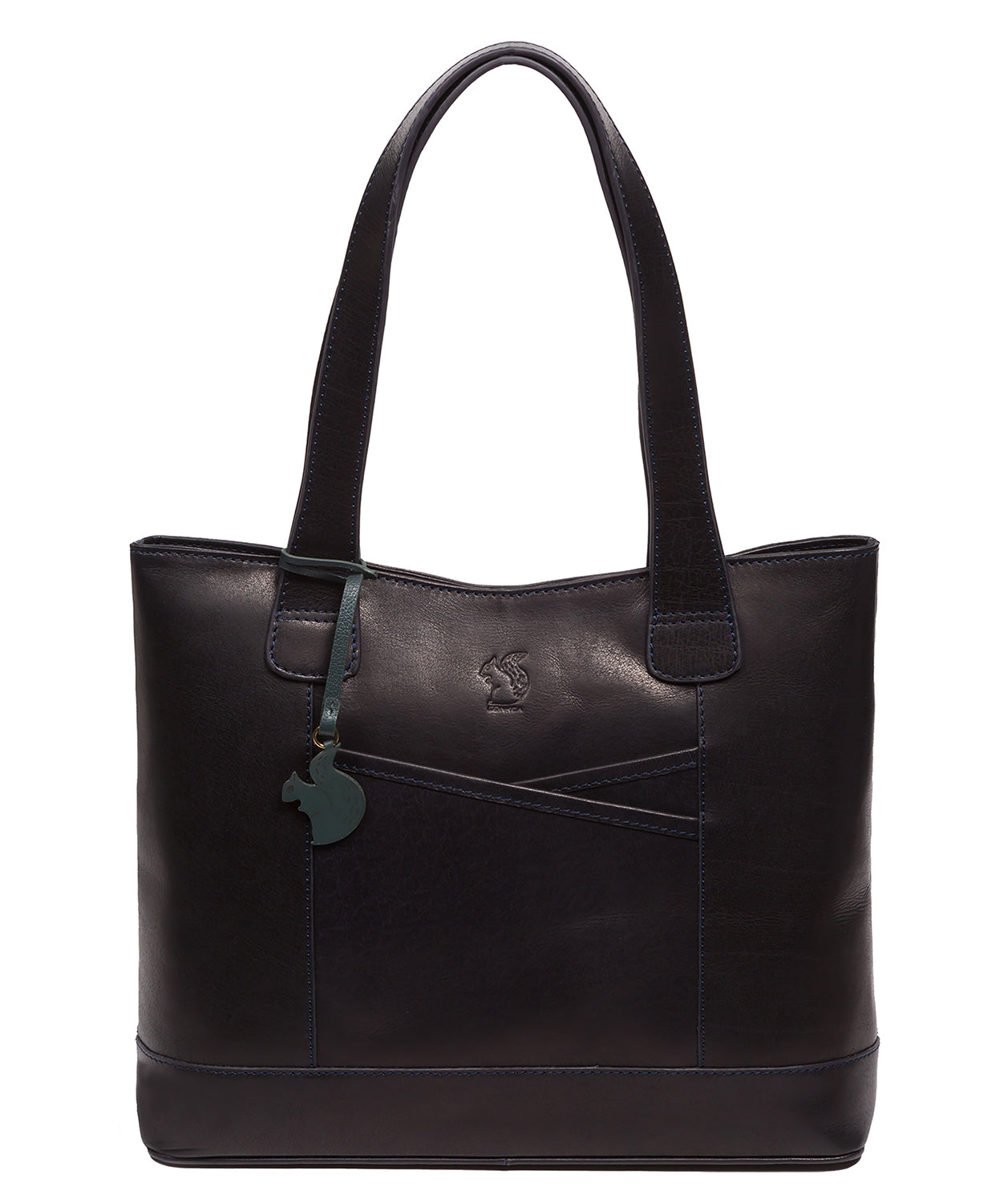 'Little Patience' Navy Leather Tote Bag