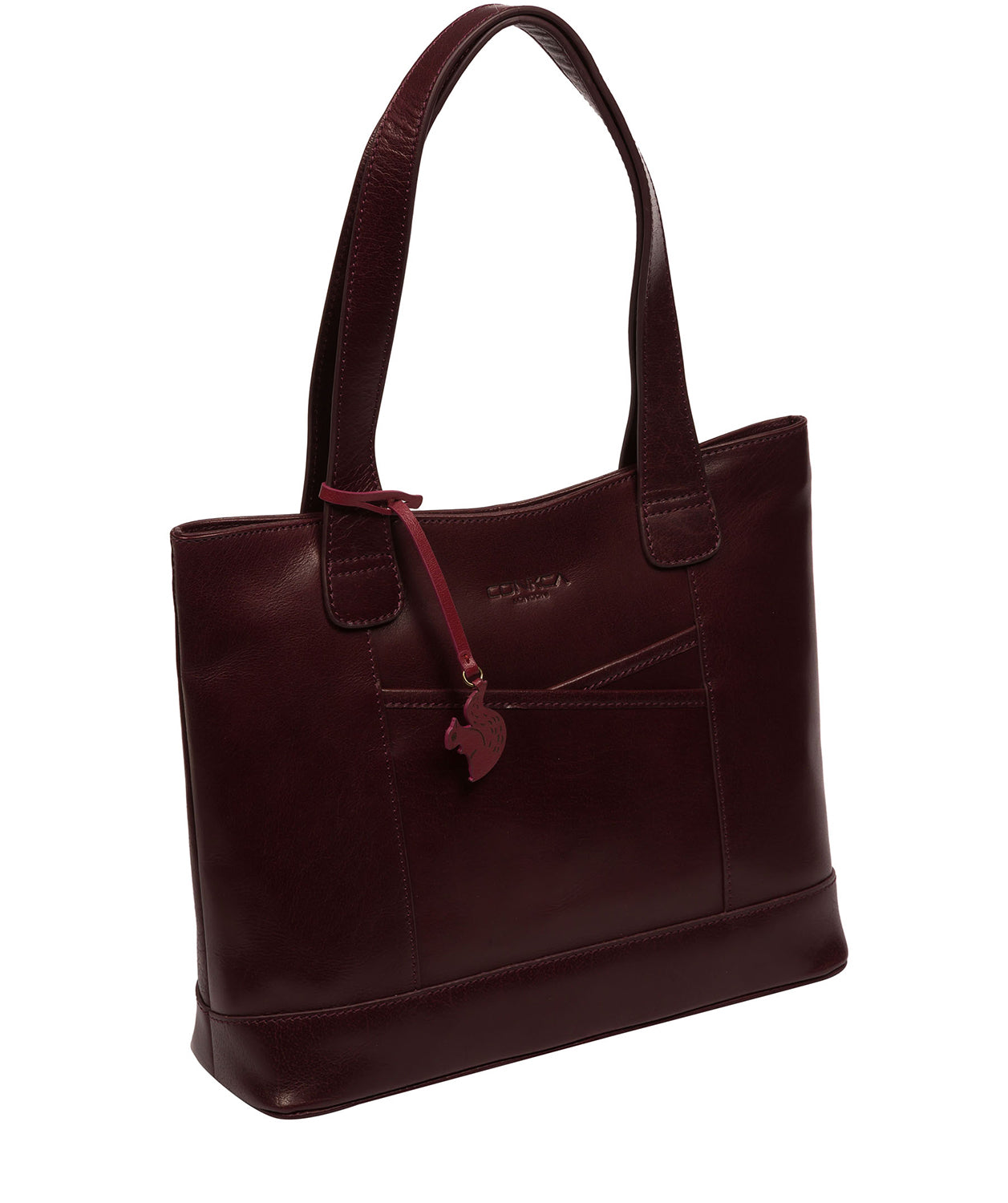 Conkca London Originals Collection Bags: 'Little Patience' Plum Leather Tote Bag
