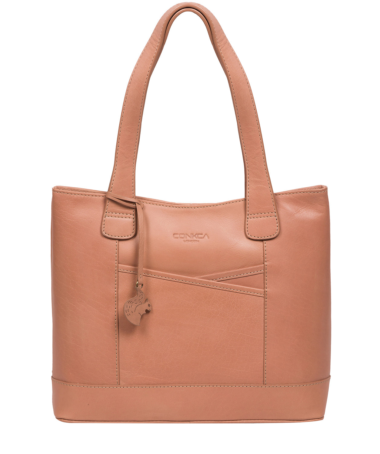 Conkca London Originals Collection Bags: 'Little Patience' Subtle Pink Leather Tote Bag