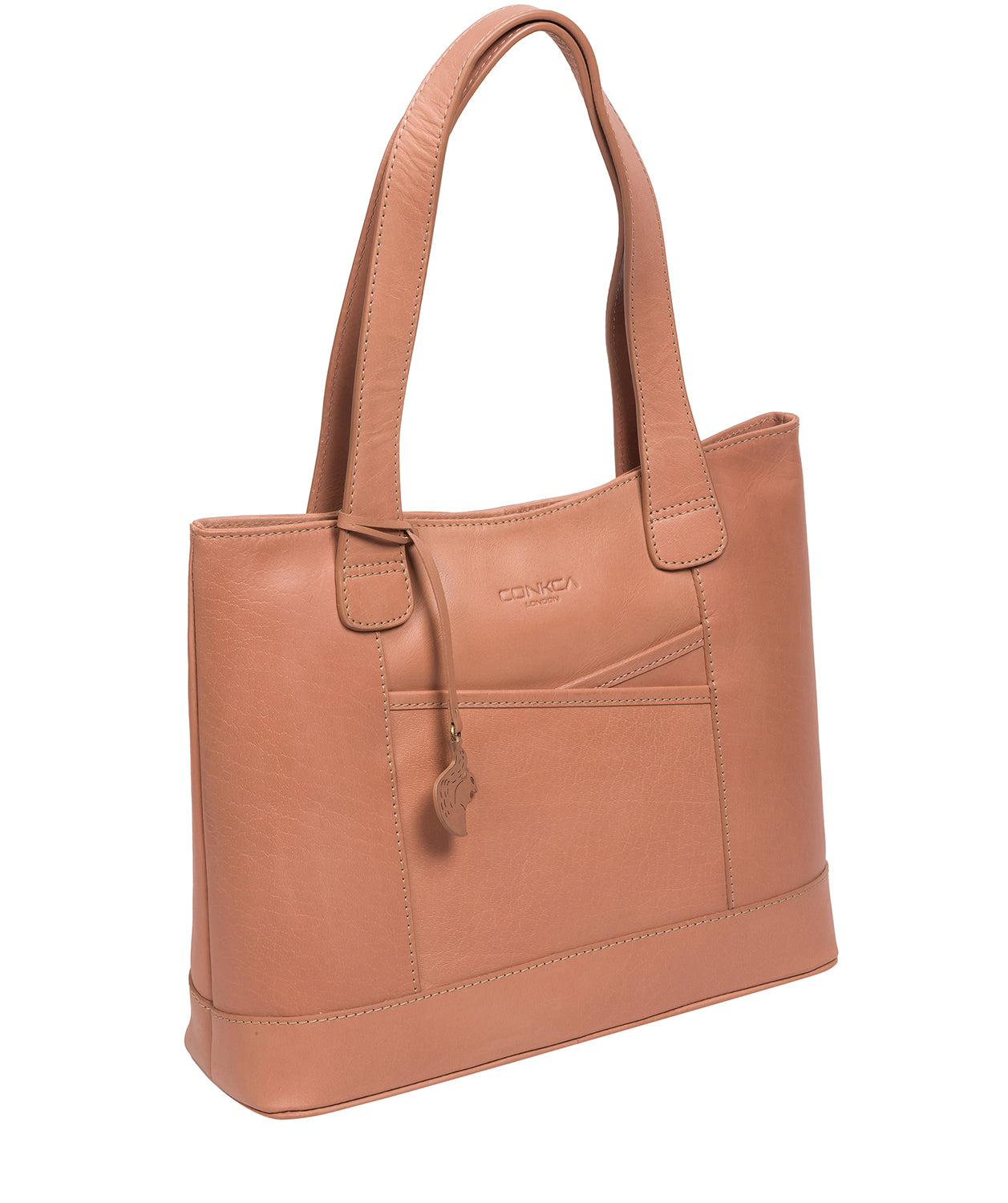 Conkca London Originals Collection Bags: 'Little Patience' Subtle Pink Leather Tote Bag