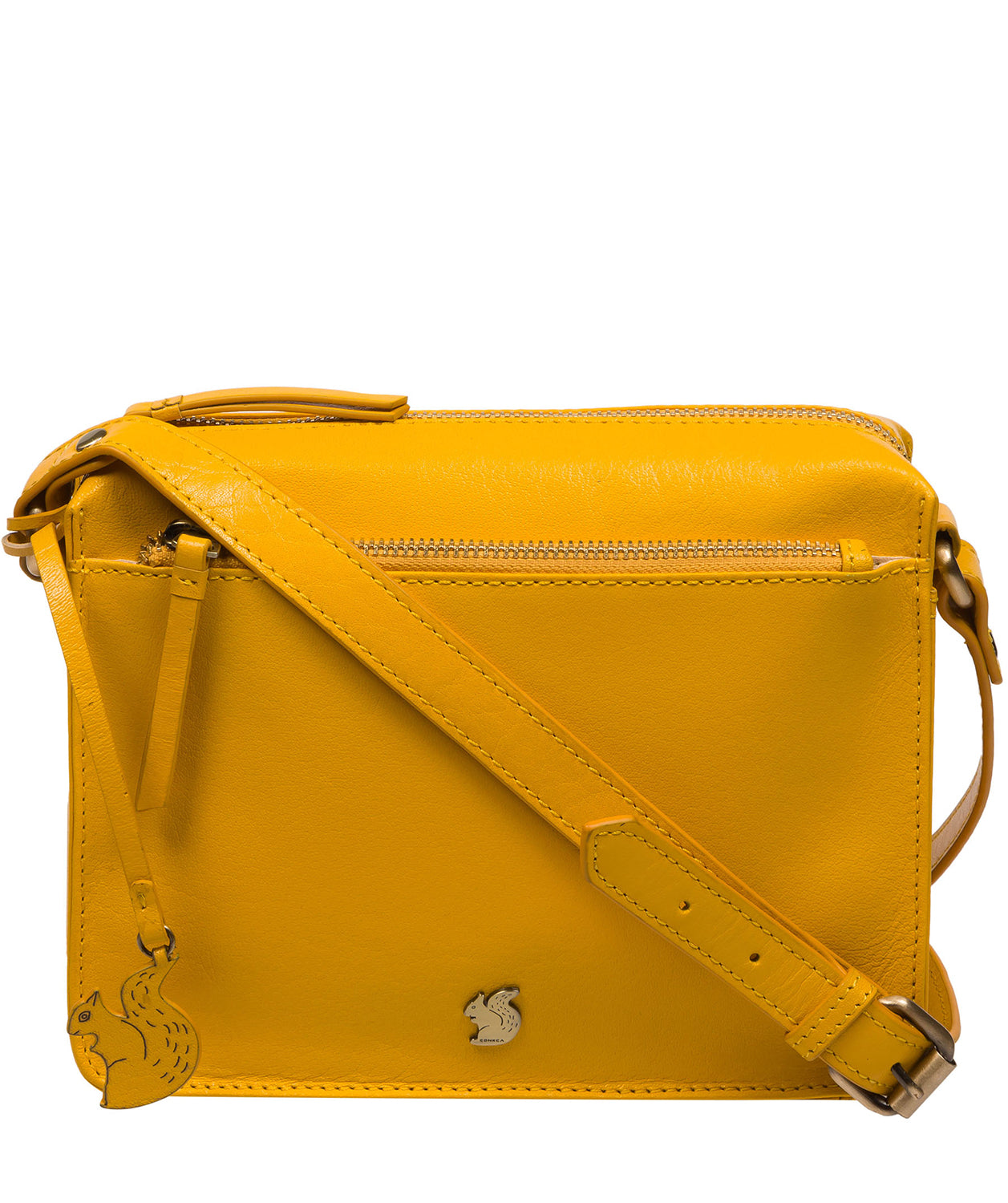 Yellow Leather Crossbody Bag 'Aurora' by Conkca London