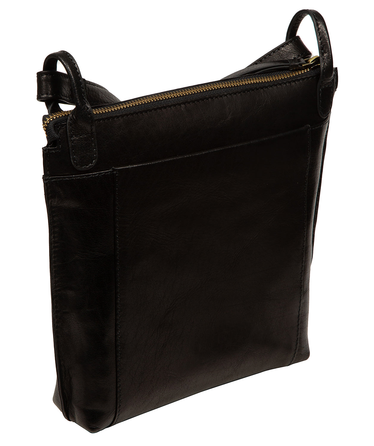 'Zarro' Black Leather Shoulder Bag