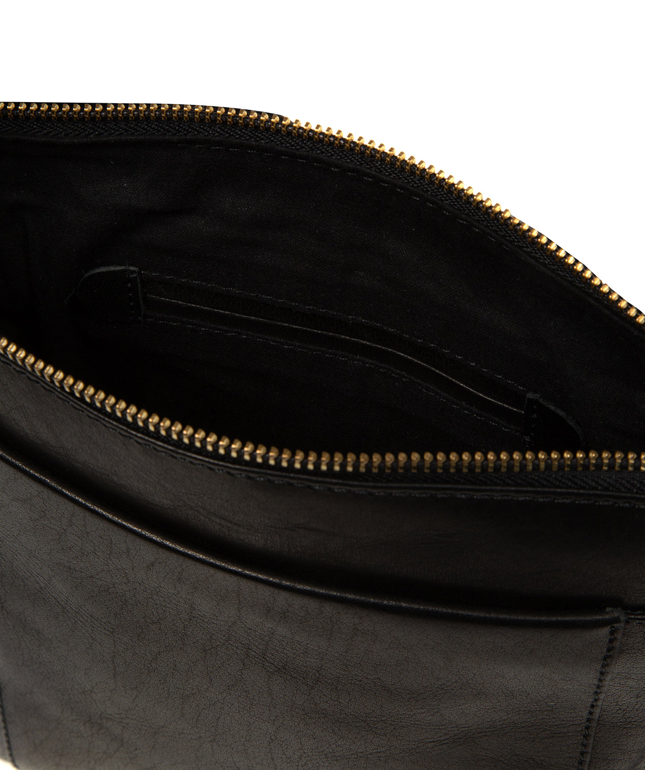 'Zarro' Black Leather Shoulder Bag
