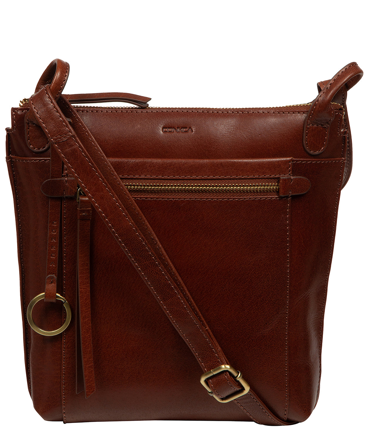 'Zarro' Conker Brown Leather Shoulder Bag