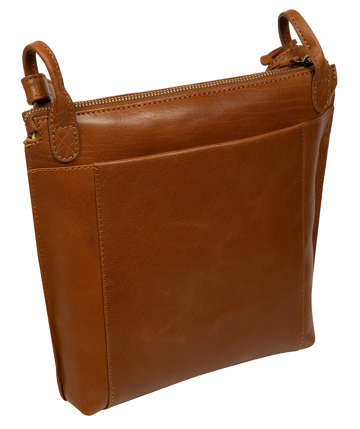 'Zarro' Dark Tan Leather Shoulder Bag