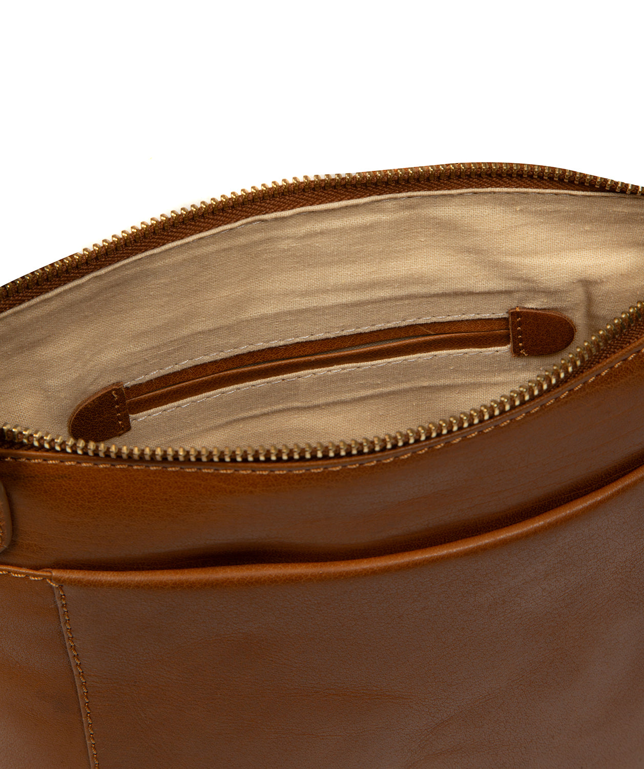'Zarro' Dark Tan Leather Shoulder Bag