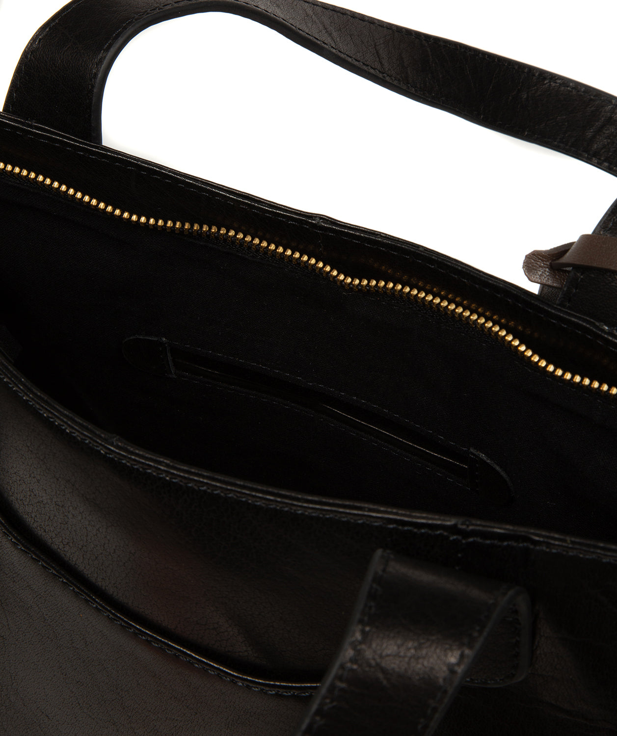 'Minella' Black Leather Tote Bag