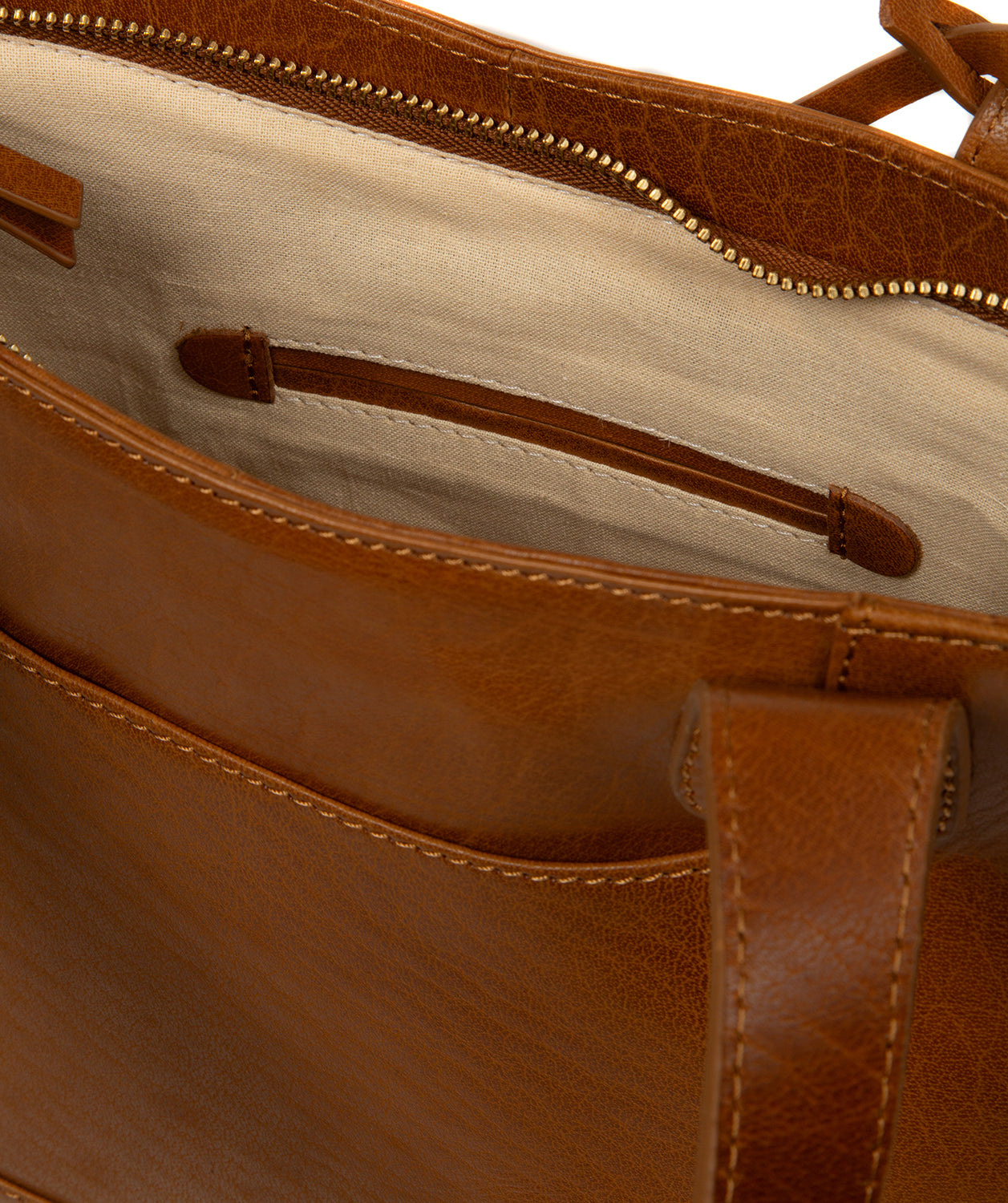 'Minella' Dark Tan Leather Tote Bag