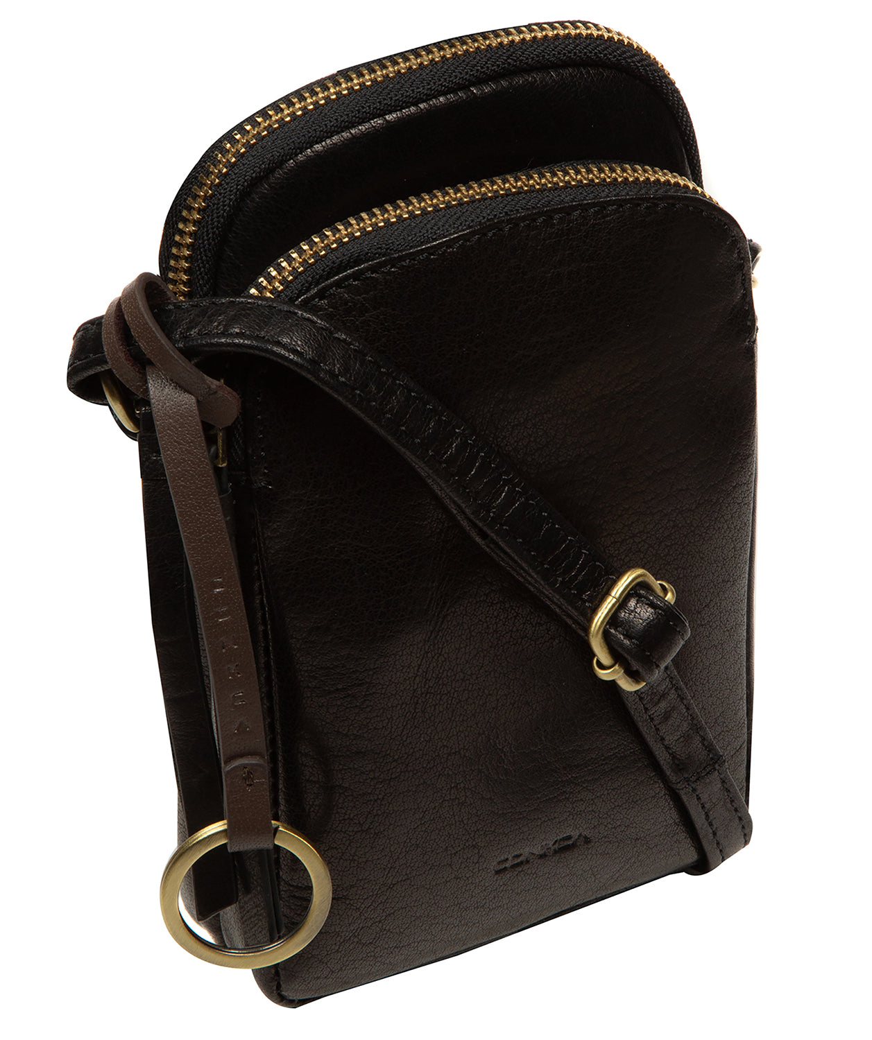 'Giselle' Black Leather Cross Body Phone Bag