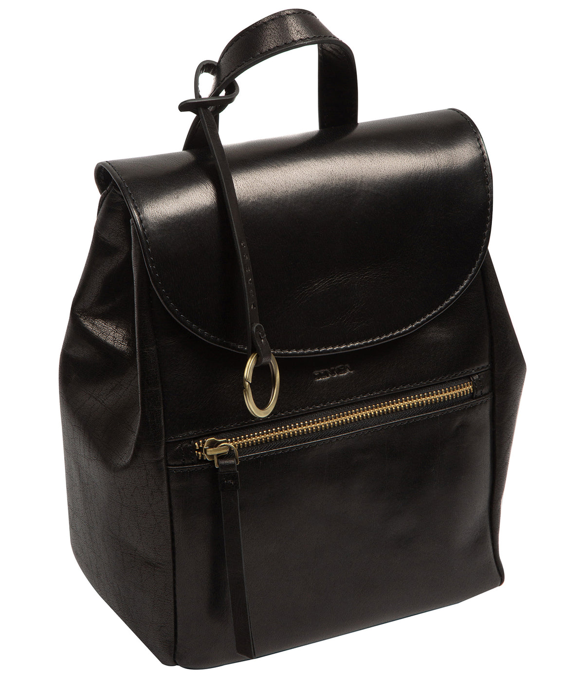 'Belle' Black Leather Backpack