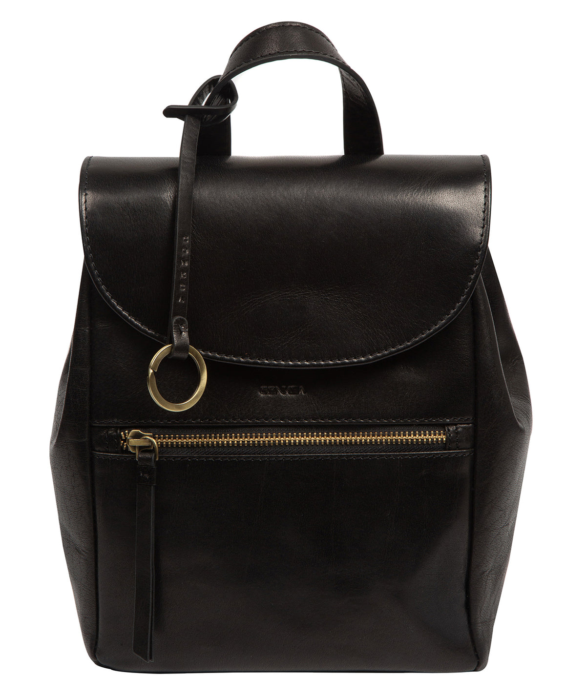 'Belle' Black Leather Backpack
