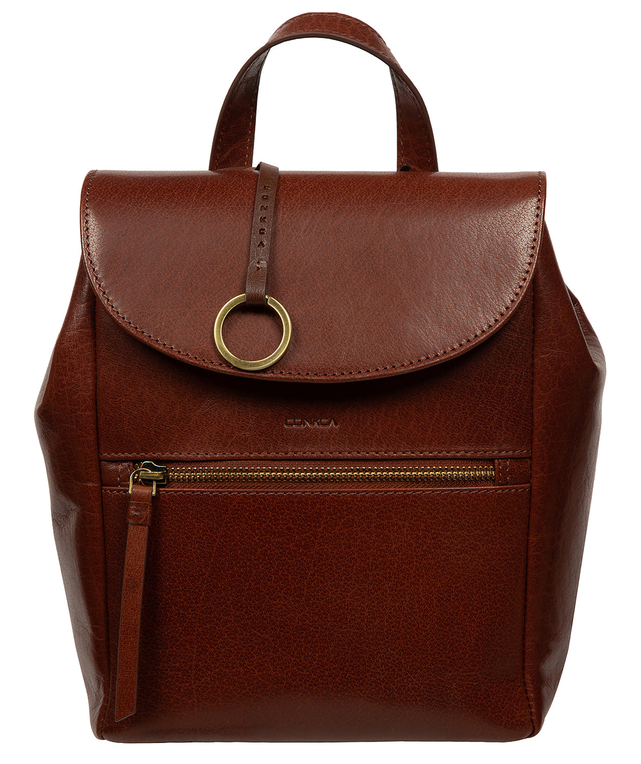 'Belle' Conker Brown Leather Backpack