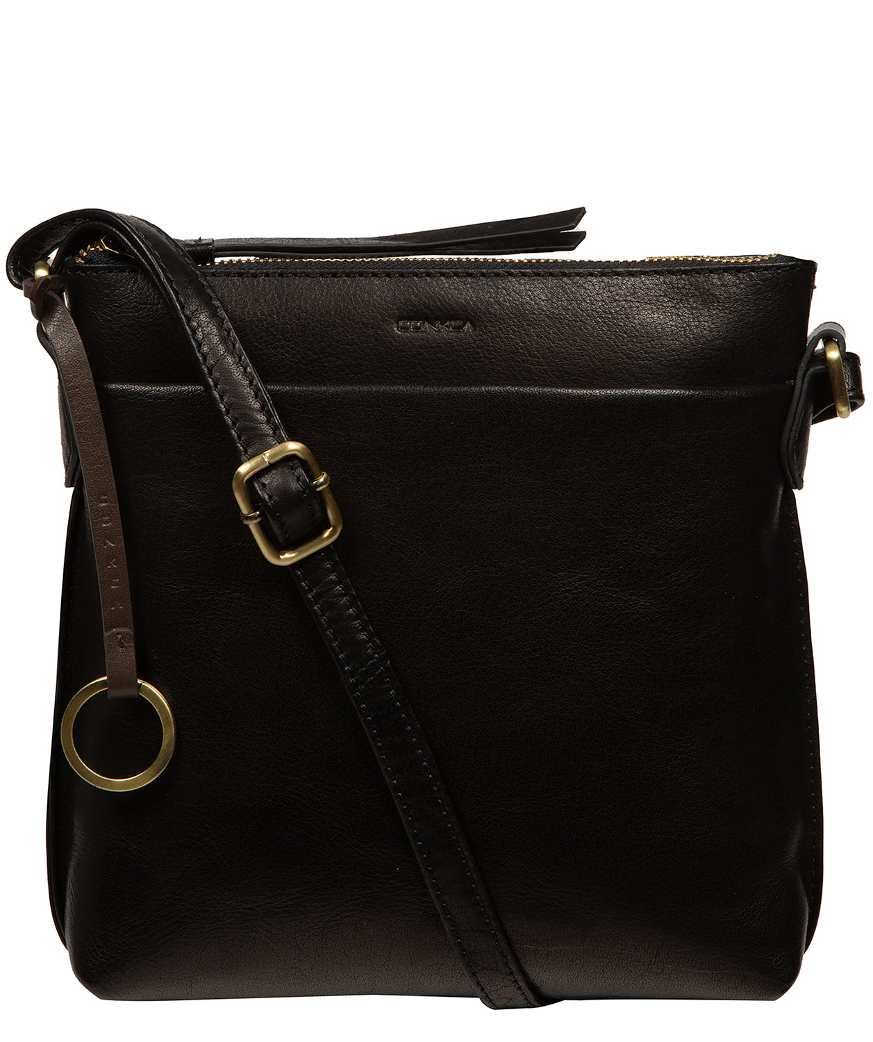 'Cassia' Black Leather Cross Body Bag
