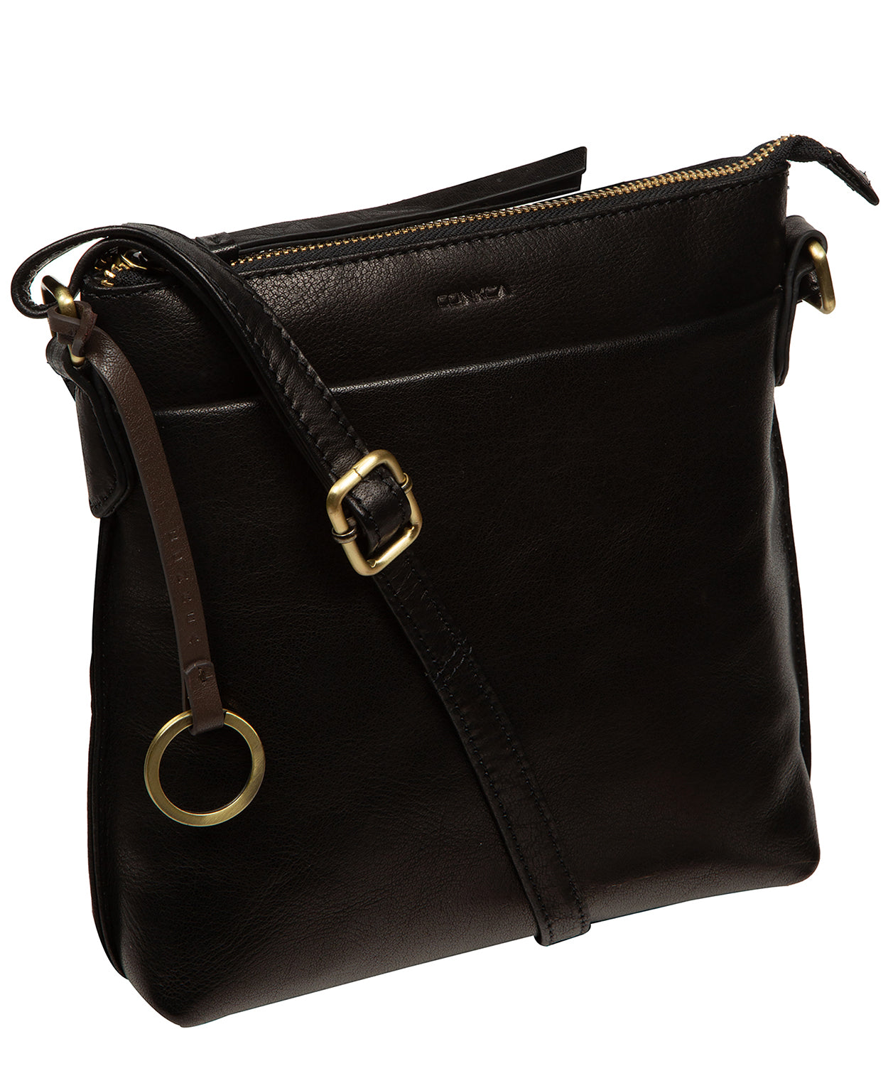 Full crossbody bag styling with strap worn across body