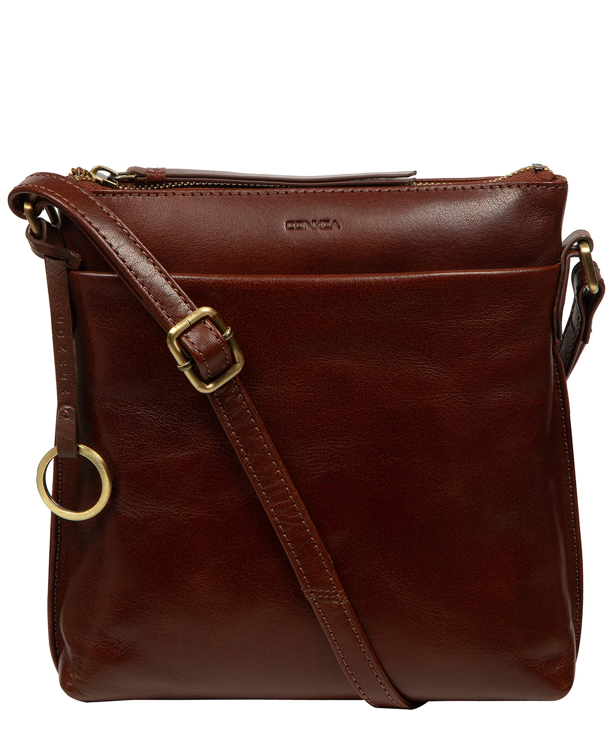 'Cassia' Conker Brown Leather Cross Body Bag
