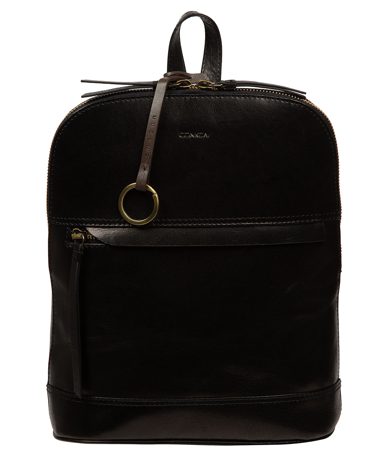 'Violetta' Black Leather Backpack
