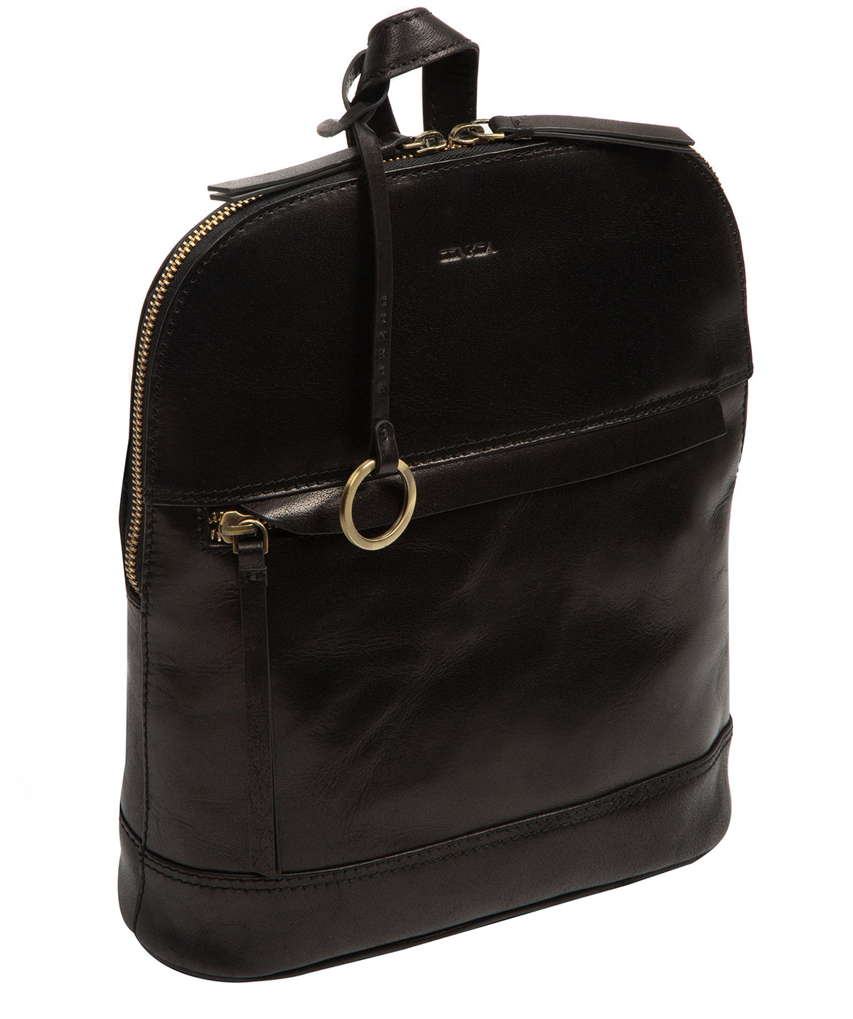 'Violetta' Black Leather Backpack