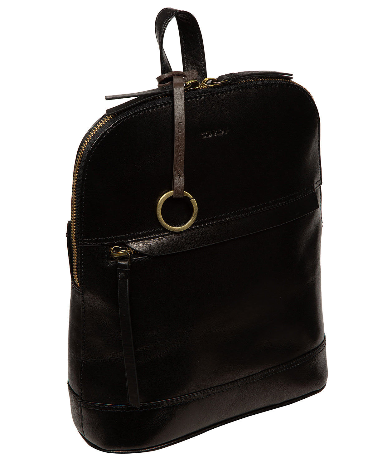 'Violetta' Black Leather Backpack