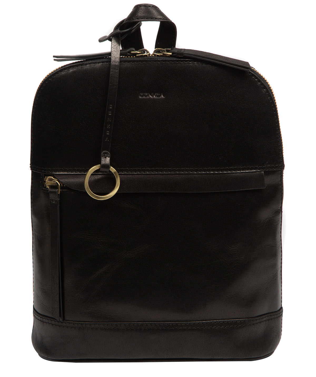 'Violetta' Black Leather Backpack