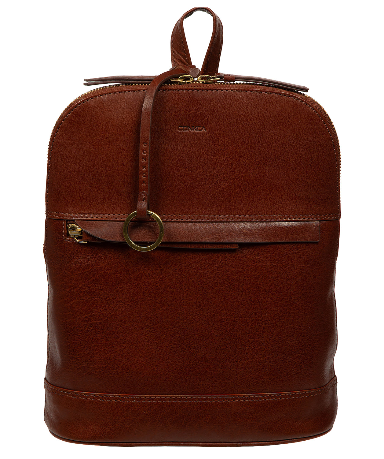 'Violetta' Conker Brown Leather Backpack