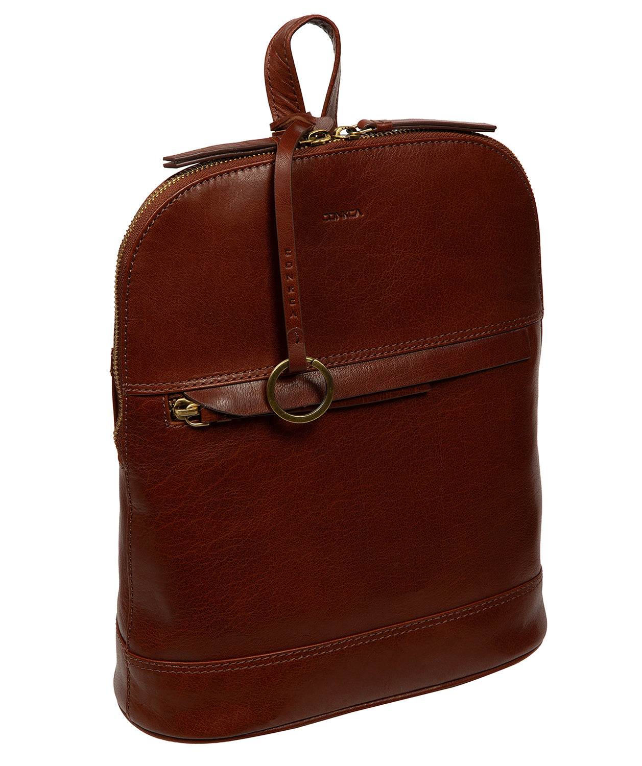 'Violetta' Conker Brown Leather Backpack