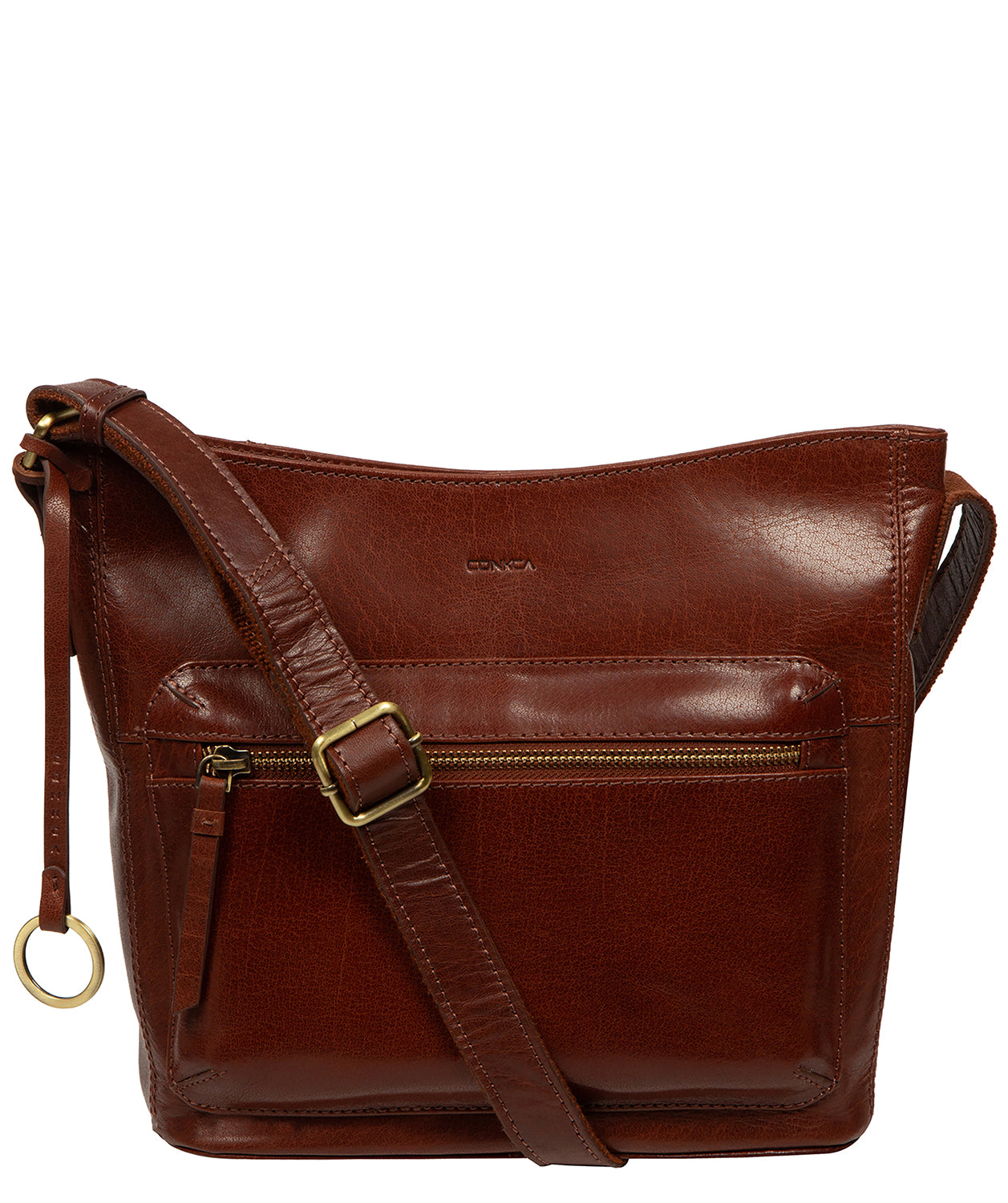 'Zinnia' Conker Brown Leather Cross Body Bag