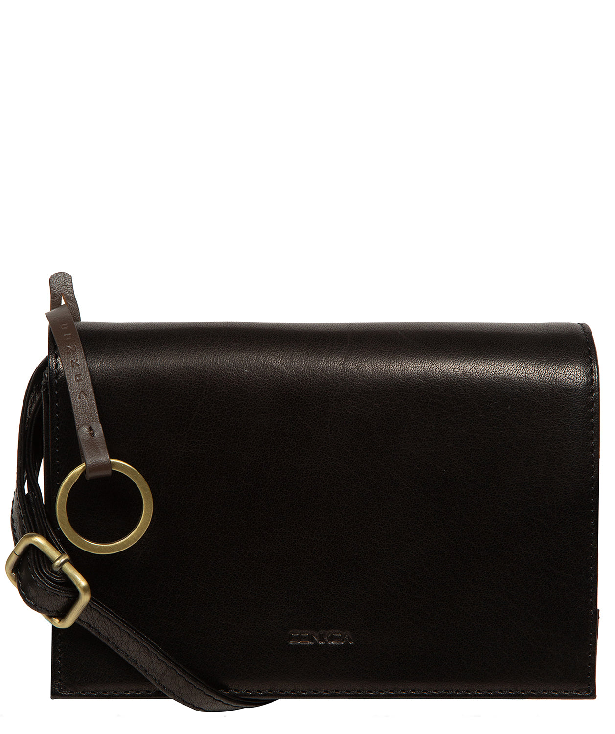 'Fleur' Black Leather Cross Body Bag