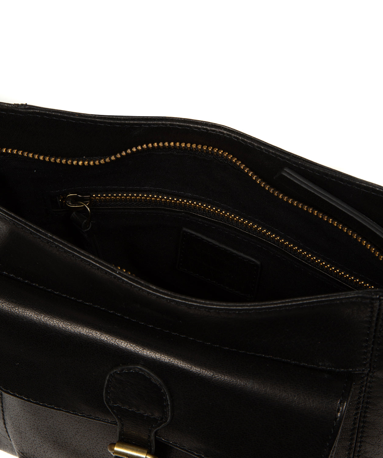 interior fully lined compartment with zip pocket