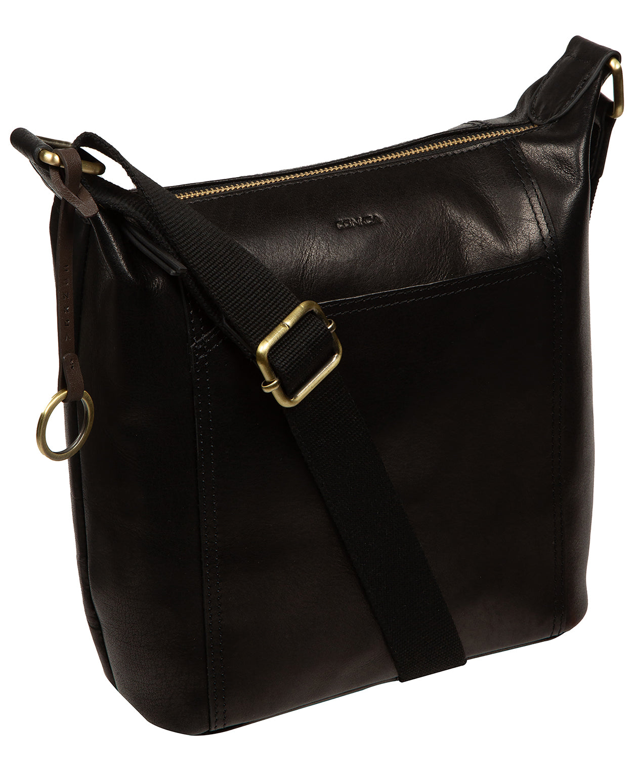 'Indigo' Black Leather Shoulder Bag