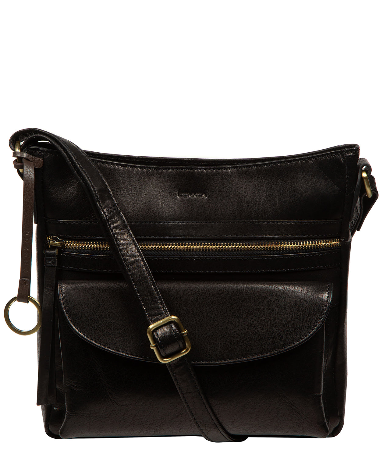 'Malin' Black Leather Cross Body Bag