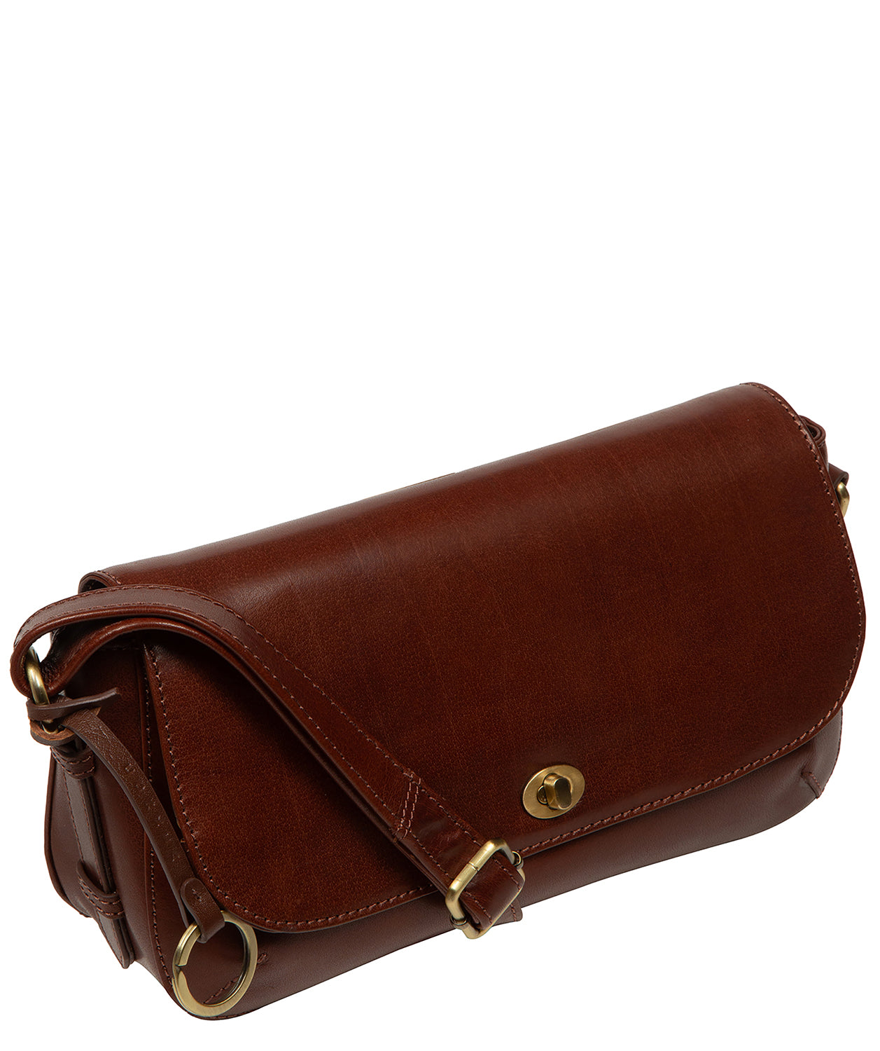 'Odessa' Conker Brown Leather Cross Body Bag
