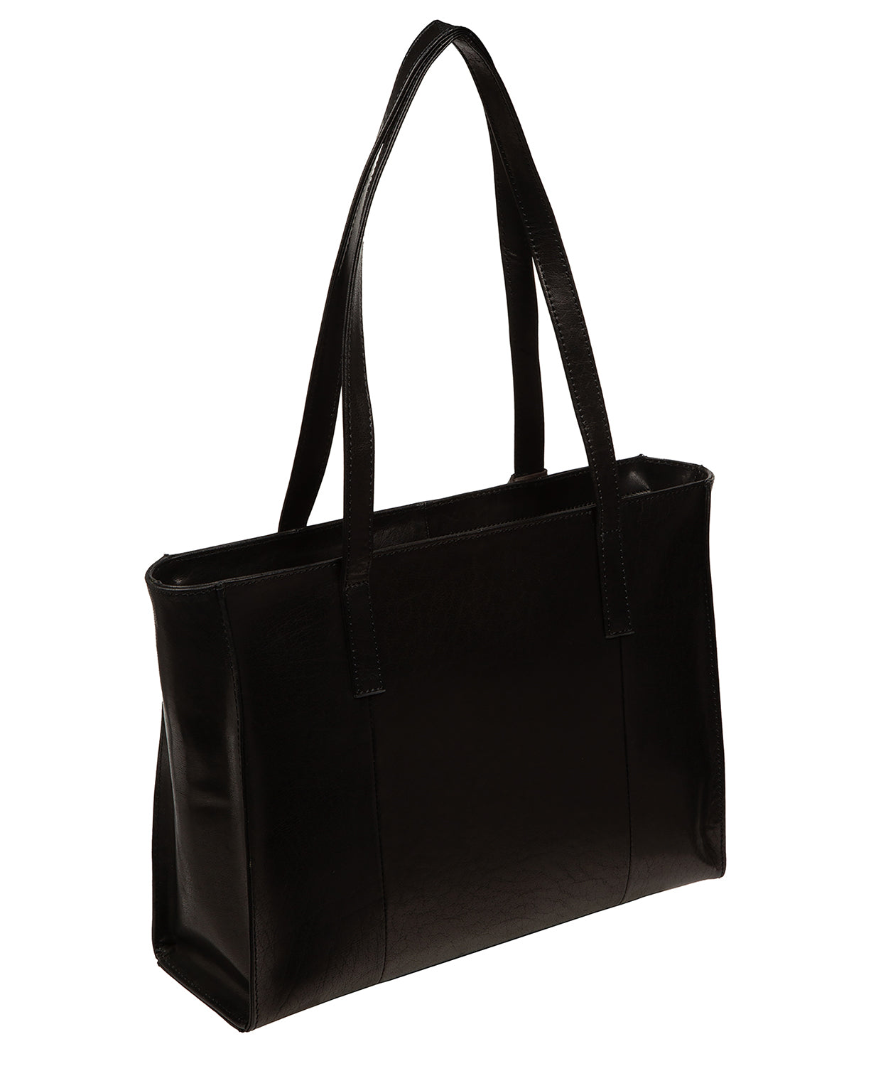 'Bella' Black Leather Tote Bag