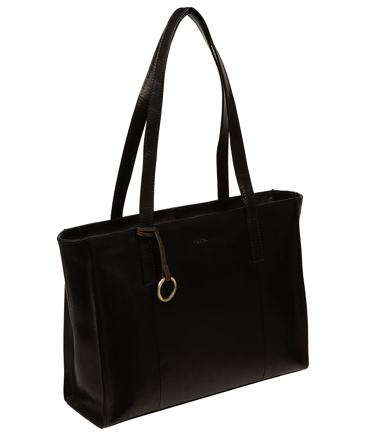 'Bella' Black Leather Tote Bag