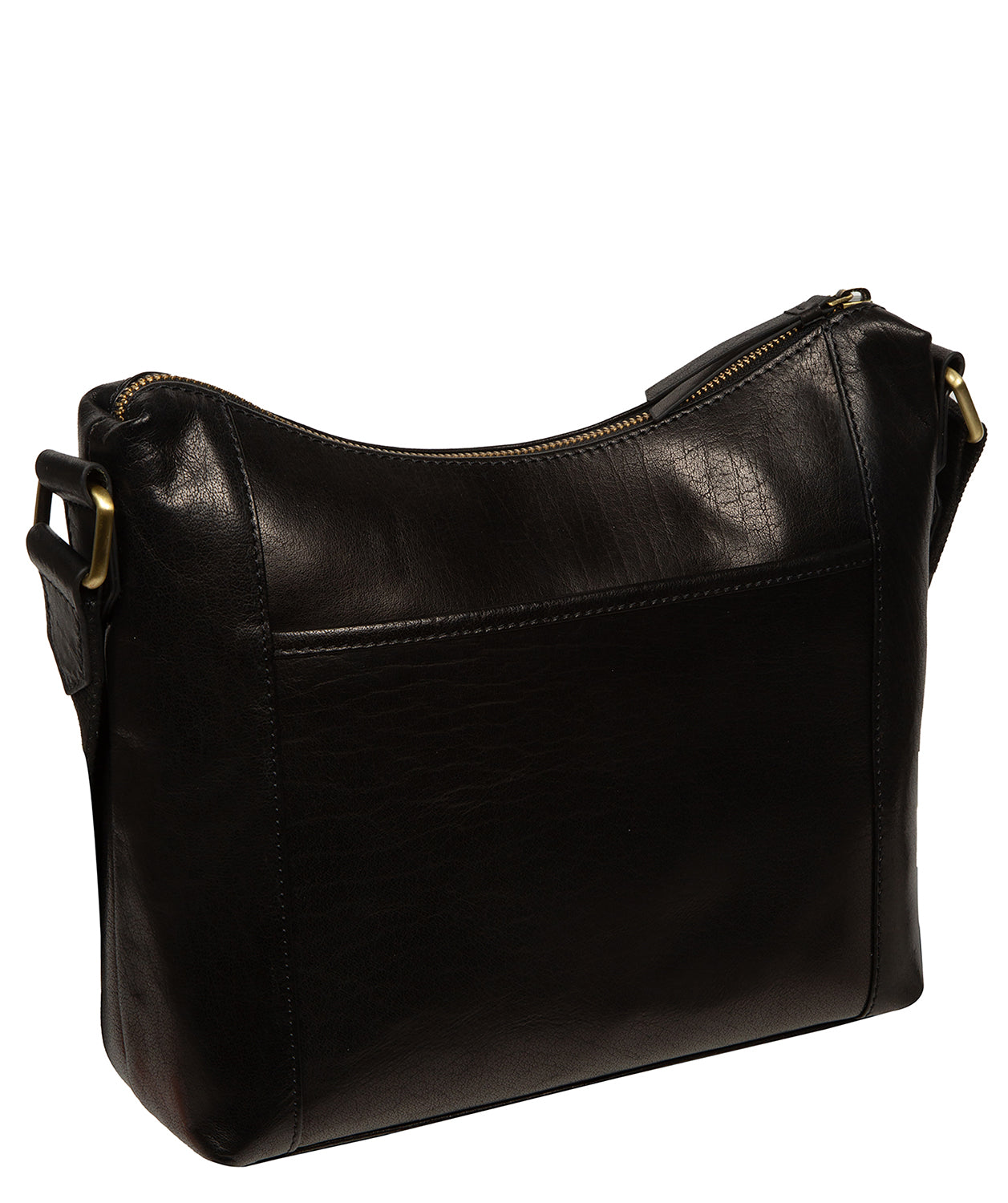 'Natalie' Black Leather Shoulder Bag