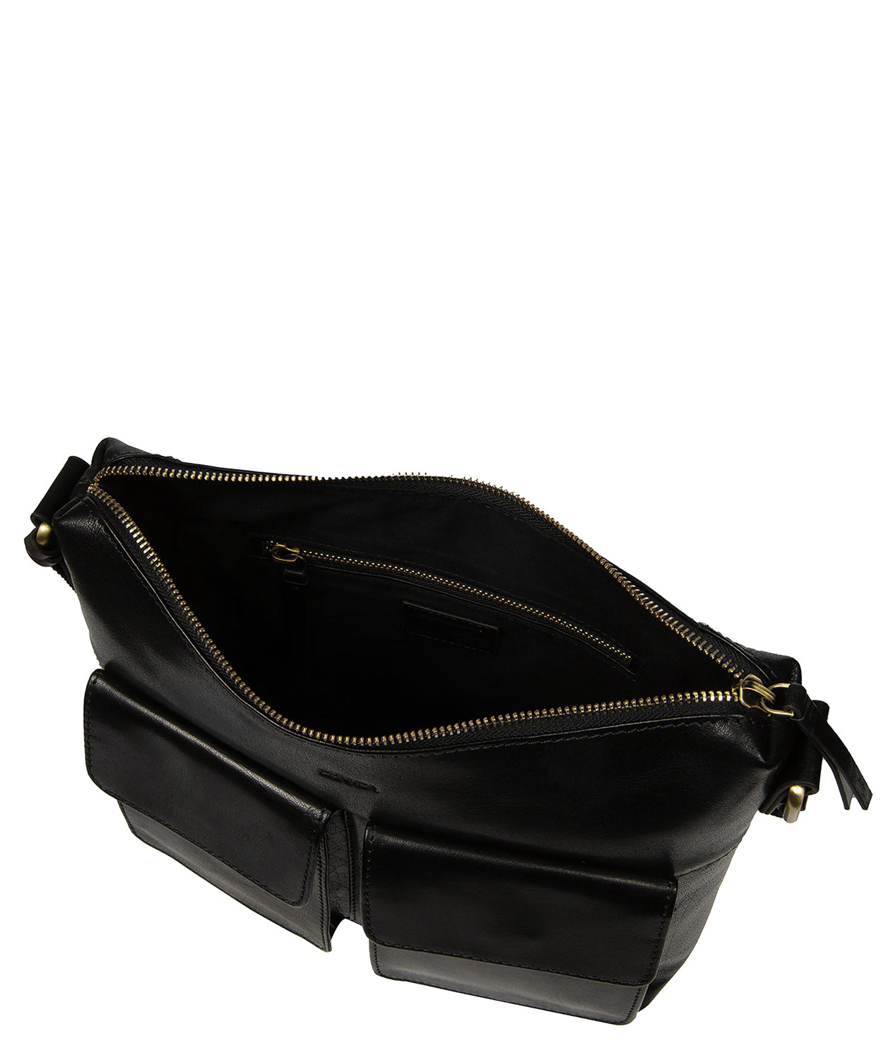 'Natalie' Black Leather Shoulder Bag