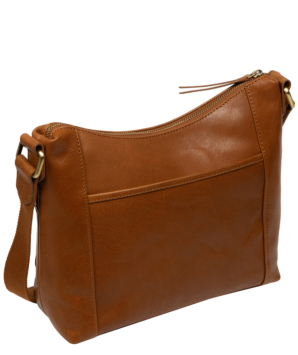 'Natalie' Dark Tan Leather Shoulder Bag