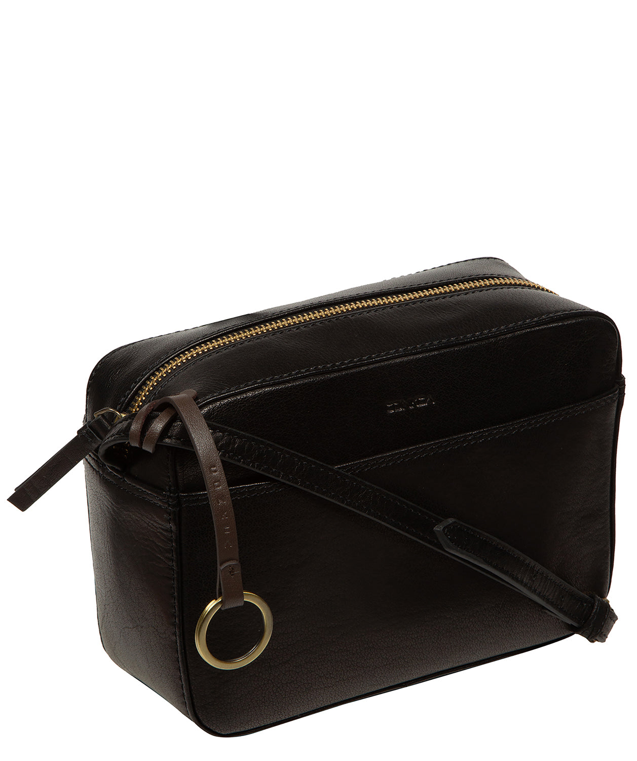 'Dahlia' Black Leather Cross Body Bag