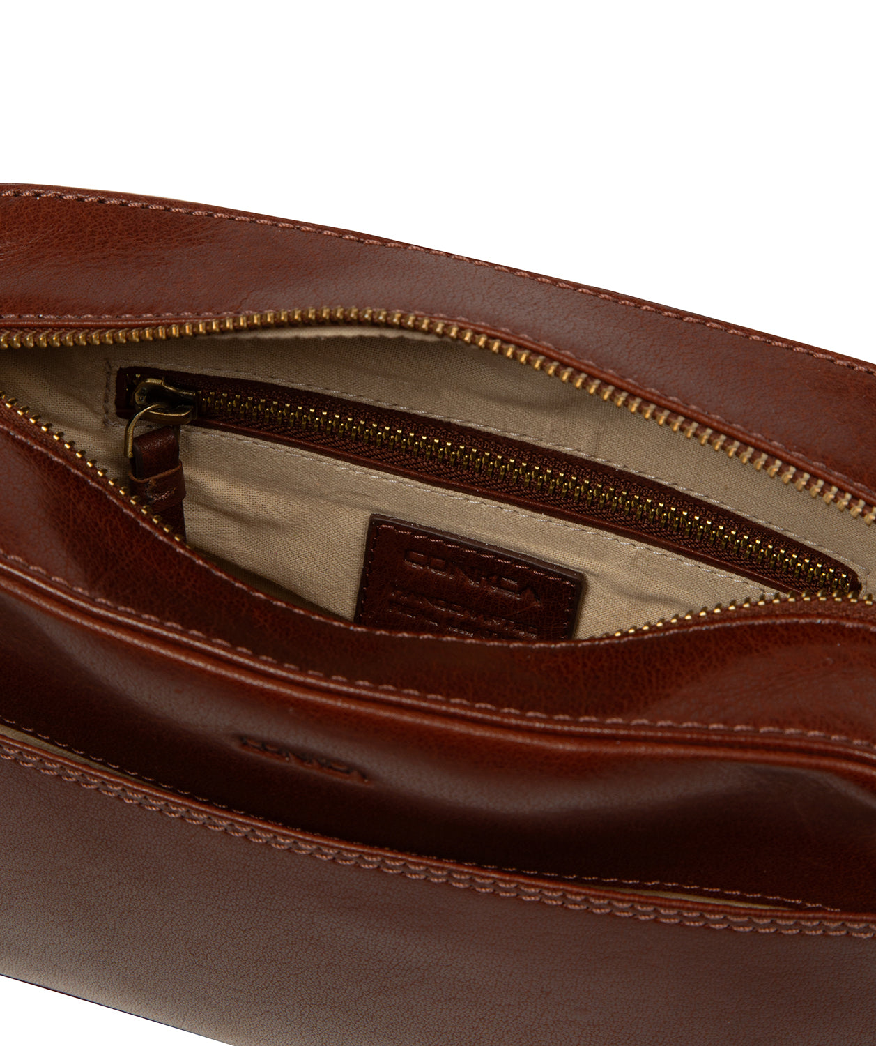 'Dahlia' Conker Brown Leather Cross Body Bag